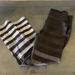 Ombre stripe cropped leggings